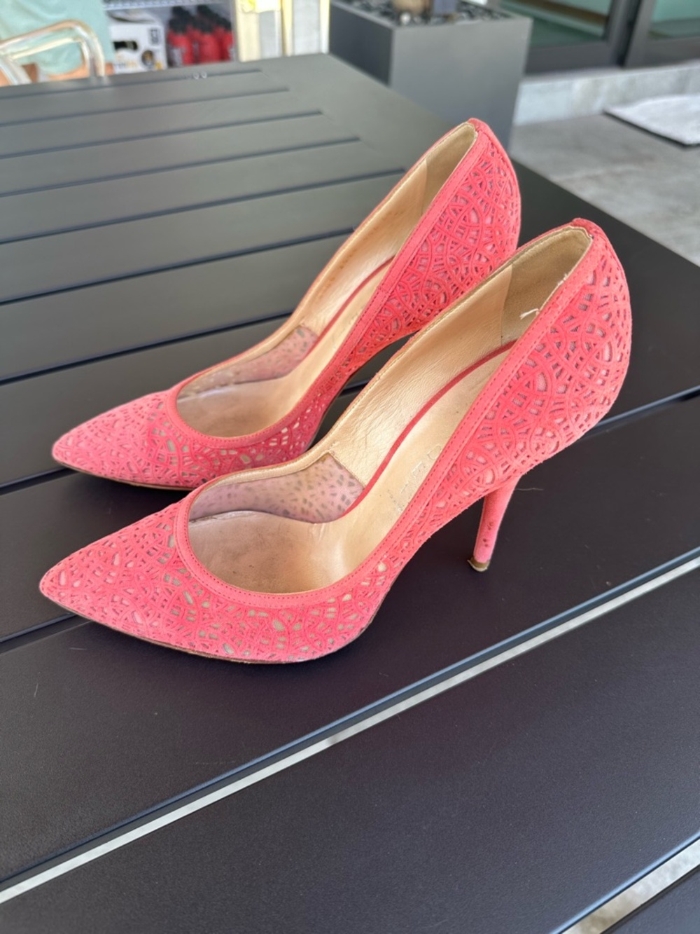 Casadei Coral Laser-Cut Pointed Toe Pumps